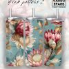 Pink and blue Protea 600ml stainless steel skinny tumbler