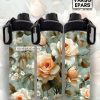 Lightweight 850ml aluminium water bottle with a white and orange rose design. Stylish, reusable, and perfect for everyday use, gym, or travel.