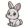 Rabbit embroidery design, 5″ × 7″ hoop size. Perfect for clothing, accessories, and home décor. High-quality, beginner-friendly, and whimsical.