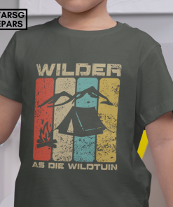 Wilder as die Wildtuin T-hemp vir seuns van katoen – lig, duursaam en vinnig-droog. Ideaal vir aktiewe en avontuurlustige seuns.