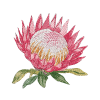 Protea Cynaroides embroidery design, 5″ x 7″ hoop size. Perfect for clothing, accessories, and home décor. High-quality, and nature-inspired.