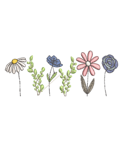 Wild flower embroidery design, 5″ x 7″ hoop size. Perfect for clothing, accessories, and home décor. High-quality, beginner-friendly, and nature-inspired.