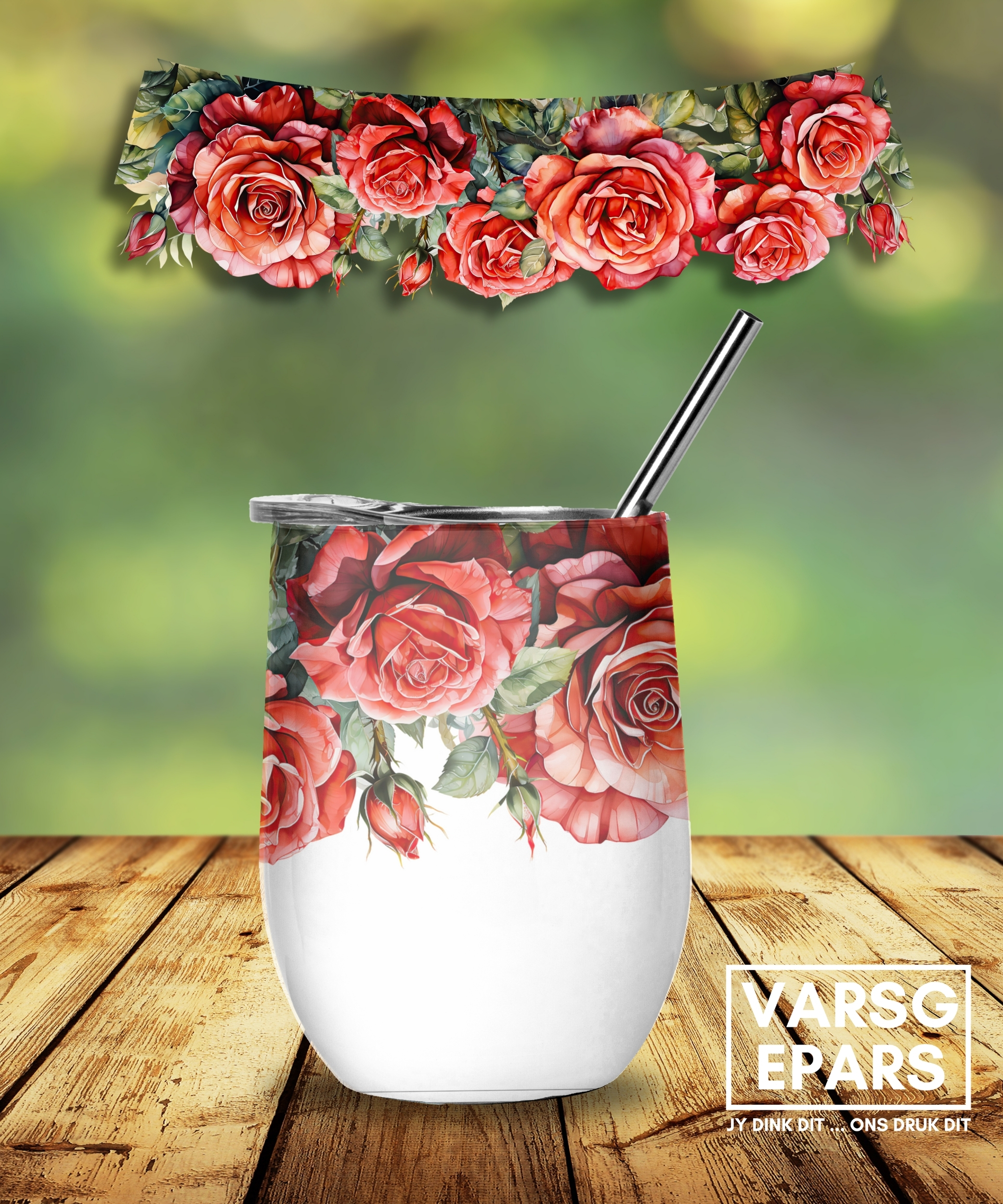 Wine/Gin Tumbler 350ml made from double-wall stainless steel. Stylish, durable, and dishwasher friendly (excluding lid), perfect for hot or cold drinks.