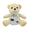 Soft yellow customisable plush teddy bear. Perfect for personalised baby gifts.