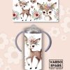 Verpersoonlikbare bambi-ontwerp vlekvrye staal tuitbeker (320 ml) met dubbelwandige isolasie en lekbestande deksel vir kinders.