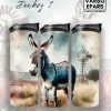 600ml Tall Tumbler with Donkey design a double-wall stainless steel tumbler that keeps drinks hot or cold, reusable, stylish, and perfect for animal lovers.