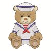 Teddy Bear Sailor embroidery design, 5″ × 7″ hoop size. Perfect for clothing, accessories, and home décor. High-quality and nautical-themed.