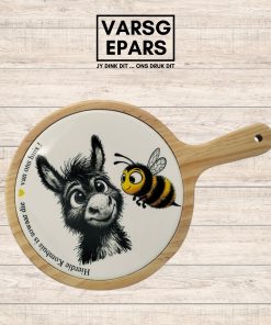 Stylvolle ronde kaasbord (22.5 x 33 x 3 cm) ideaal vir die bedien van kaas, snacks en charcuterie. Perfek vir onthaal en geskenke.